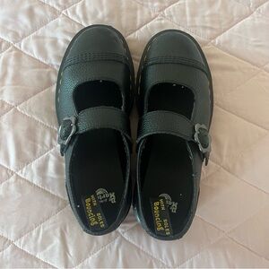 Dr. Martens | Addina Flower Buckle Leather Platform Shoes